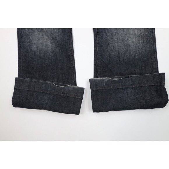Vtg Y2K Express X2 Womens 8R Faded Stella Full Leg Flared Stretch Denim Jeans - Picture 5 of 13